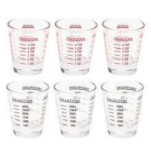 6 St MäTkopp Espresso Shot Glas Flytande Tungt Glas Vinglas 26-StegsmåTt 1 Oz, 6 Tsk, 2 Msk, 30 Ml
