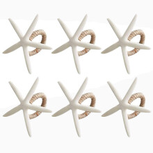 Napkin Rings Set of 6, Sea Star Napkin Ring for Starfish Serviette for Tables, Wedding, Birthday, Banquet, Christmas