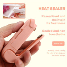 Sealer Plastic Pakket Opbergtas Sluitmachine Handige Sticker en Afdichtingen voor Voedsel Snack Keuken Accessoires Roze