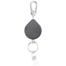 Small Heavy Duty Retractable Badge Holders Reel, ID Badge Holders with Belt Clip Key Ring for Name Card Keychain