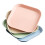 4 PCS 15cm Wheat Straw Square Plates  Unbreakable  Tableware Plates Reusable Square Dishes 1