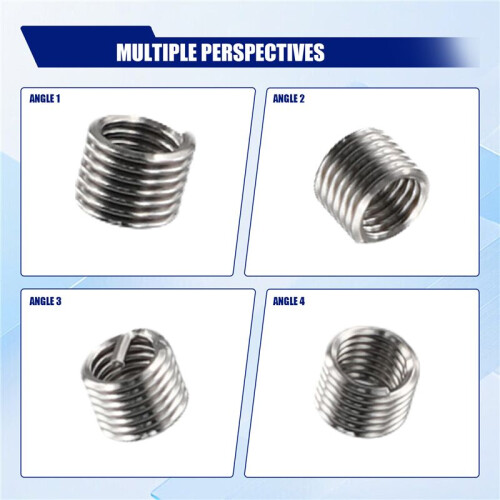 100Pcs Wire Insert Thread, M4 Heli Coil Thread Repair Stainless Steel SS304 Thread Insert Coiled Wire Insert (M40.71.5D) 1