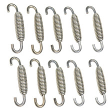 10Pcs Stainless Steel 68mm Silver Motorcycle ATV Muffler Exhaust Pipe Tube Swivel Spring