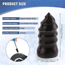 20Pcs Tire Repair Rubber Nails Auto Motorcycle Vacuum Tire Repair Nail Fast Repair Tool Self-Service Tire Repair Nail L