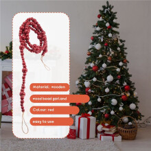 7Ft Wood Bead Garland Farmhouse Home Decor Country Christmas Tree Boho Decorations Mantel Wall Hanging Prayer Beads
