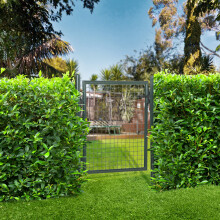 HOMCOM Steel Garden Gate Security Barrier Mesh Fence w/ Lock, 97cm x 150 cm