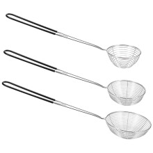 Ensemble de 3 PièCes de Passoire Ronde en Acier Inoxydable avec CuillèRe à éCréMage Araignée Asiatique Shabu-Shabu-Shabu, CuillèRe en Filet