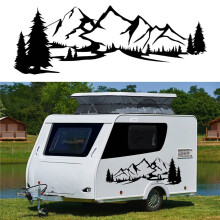 RV Motorhome Side Body Sticker DIY Large Mountain Tree Decal Sticker Decoration for Car Caravan Trailer