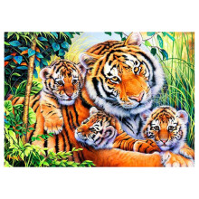 Diamant Rond Plein Diamant Diamant Peinture Ensemble Bricolage Ensemble Salon Cuisine DéCoration Tigre Famille