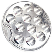 1 Set of Stainless Steel Snail Mushroom Escargot Plate with 12 Compartments Grilled Snail Tool 12 Grilled Conch Tray