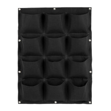 Garden Vertical Planter Multi Pocket Wall Mount Living Growing Bag Indoor/Outdoor Herb Pot, 12-Pocket, Black