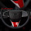 Car Steering Wheel Cover Interior Trim Panel for 10Th Gen   2020 2019 2018 2017 2016 - Red 7