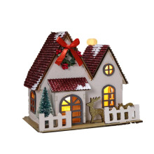 Weihnachtsdekoration, Holzhaus-Anhänger, DIY, Leuchtende Weihnachtsdekoration, Desktop-Ornamente, Hängende Ornamente, B