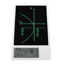 9.5-inch Electronic Desktop Calendar with Erasable LCD, Clock & Alarm, White