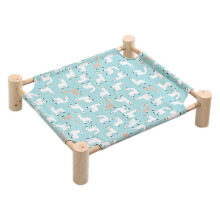 Hangbed voor Katten en Honden Houten Kattenhangmat Verhoogd Koelbed Afneembaar Draagbaar Binnen-Buitenbed voor Huisdieren Geschikt voor E