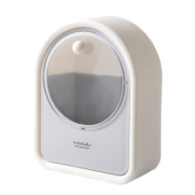 Punch-Free Storage Box Wall-Mounted Organizer Wall Mounted Flip Adhesive Cosmetic Cotton Swab Holder Home White Gray