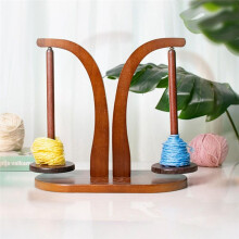 Yarn Holder, Magnetic Yarn Holder, Double Yarn Spindle,Rotating Wooden Sewing Tool for Knitting, DIY Crafts