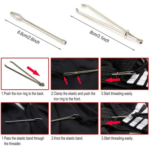 Drawstring Threader Replacement Set Sewing Quick Turn Fabric Threader Tools for Fabric DIY Knitting Accessories Handmade 2
