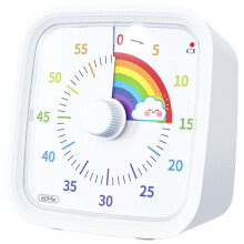 60 Minute Visual Timer with Protective Case, Rainbow Disk Timer, Silent Countdown  Management Tool White