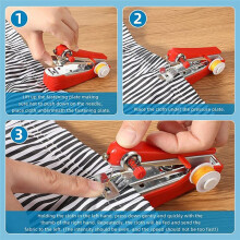 Home Handheld Sewing Machine Protable Travel Clothes Fabrics DIY Stitchin Sew Tool Manual Needlework Machine