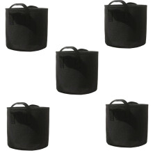 Black Heavy Duty Fabric Pots, Vegetable/Flower/Plant Grow Bags, Thickened Non-Woven Fabric Pots with Handles (5 Gallons)