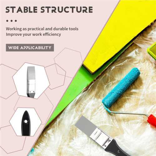 2 Pincéis de Silicone para Pintura, Pincéis Planos de Silicone de 1 e 2 Polegadas, Conjunto de Pincéis Flexíveis Sólidos Largos e Estreitos 2