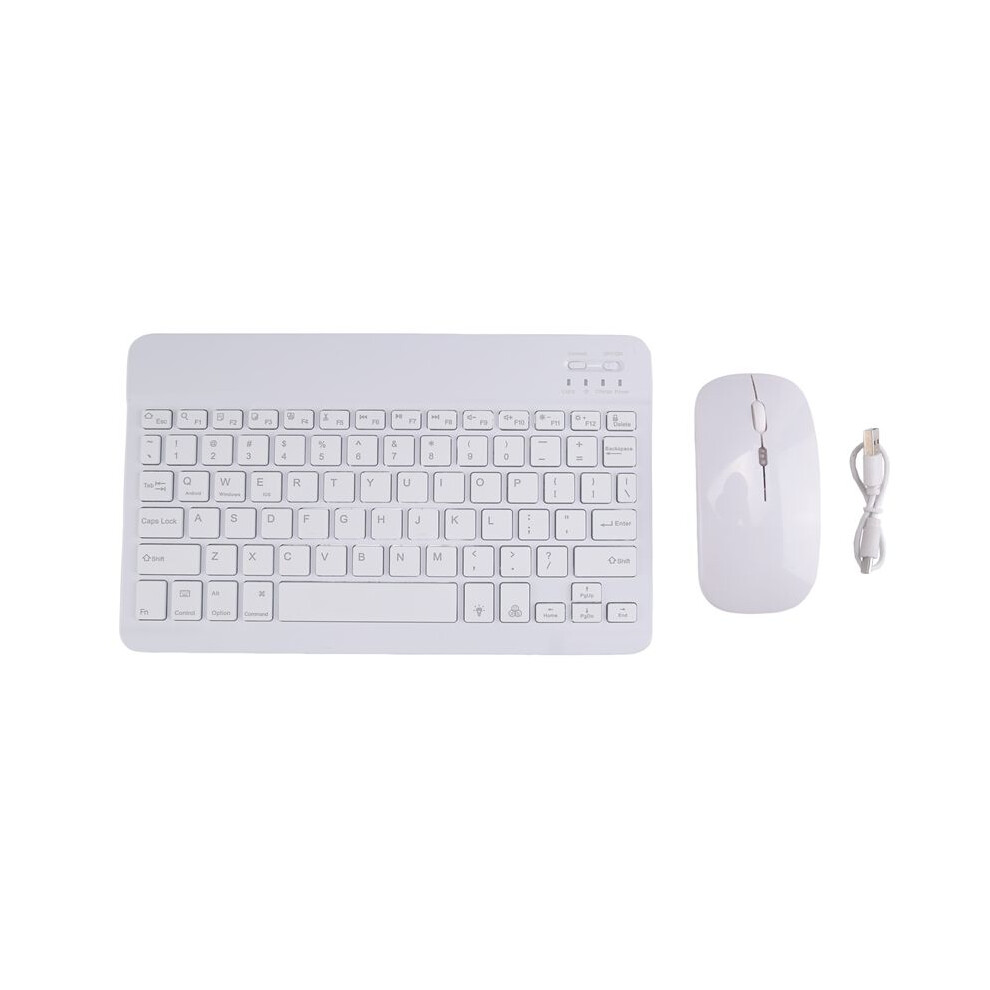 10Inch Wireless Keyboard And Mouse Rgb Backlit Rechargeable Keyboard And Mouse Combo Kit White 6031794426350