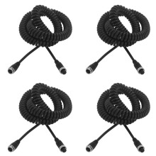4pcs 8M Car Video Aviation Spring  4-Pin Extension Cable for Rear View Camera Truck Trailer
