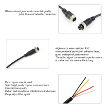 4pcs 8M Car Video Aviation Spring 4-Pin Extension Cable for Rear View Camera Truck Trailer