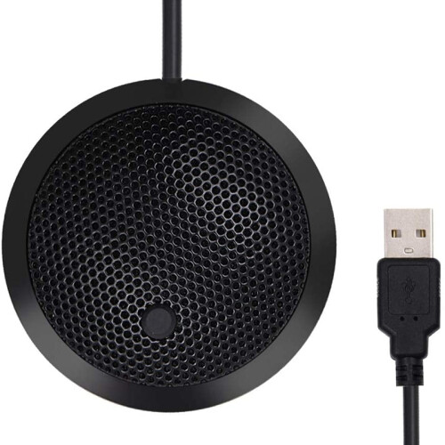 Conference USB Microphone,Omnidirectional Condenser PC Microphone with Mute Button LED Indicator,Plug&,for Game,Etc