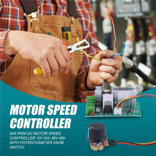 20A PWM  Motor Speed Controller 12V 24V 36V 48V with Potentiometer Knob 1