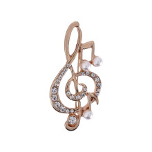 Elegant Spilla per Note Musicali Spilla per Spille per Donne Accessori Spilla del Cristallo Dorato Spilli con Strass 5.6Cmx3Cm
