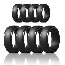 8Mm Popular Black Men Silicone Cool Rings Women Rubber Wedding Environmental Sports #12