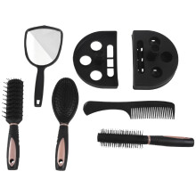 5Pcs Hair Brushes Comb Set Women Ladies Hair Care Massage Hairbrush With Mirror And Stand
