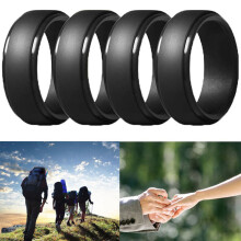 8Mm Popular Black Men Silicone Cool Rings Women Rubber Wedding Environmental Sports #12