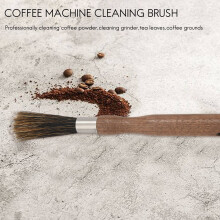 Broyeur à Café en Poudre Brosse de Nettoyage Machine à Café Brosse PoignéE en Bois Poils de Porc Brosse à Expresso pour Barista