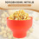 Popcorn Microwave Silicone Foldable Red Kitchen Easy Tools Diy Popcorn Bucket Bowl Maker with Lid 2
