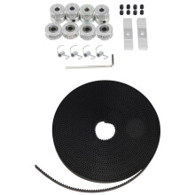 5Mx6Mm Gt2 Timing Belt +4Pcs 20 Tooth 5Mm Inner Diameter Pulley +4Pcs Idler + 4Pcs Tensioner Spring Torsion +2Pcs Gear Clamp Mount and Hex Wrench for