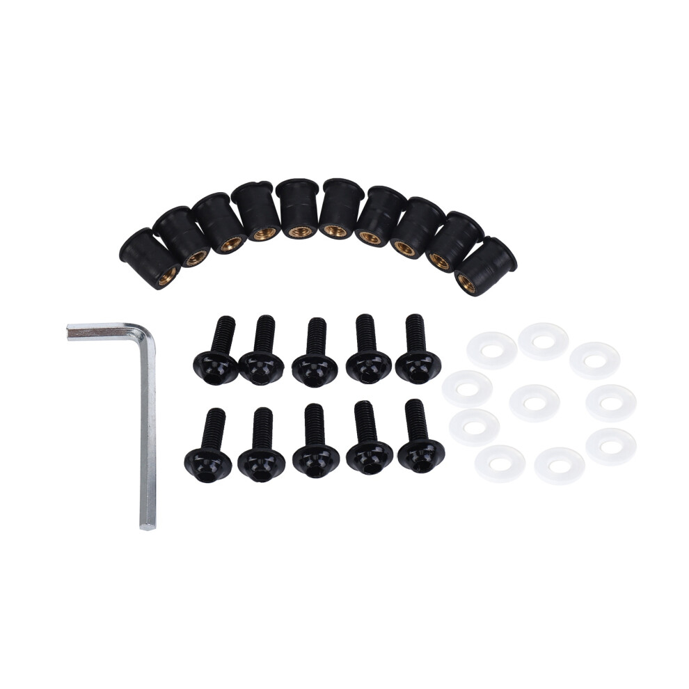 10Pcs/Set M5 Bolts Motorcycle Metric Rubber Well Nuts Windscreen Fairing Cowl Universal For Windshield Accessories 4714046266233