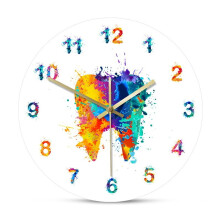 Dente 'Acquerello Pittura Stampa Orologio da Parete Clinica Odontoiatrica Parete Arte Non Ticchettio Orologio da Parete Dentista Ortodontista