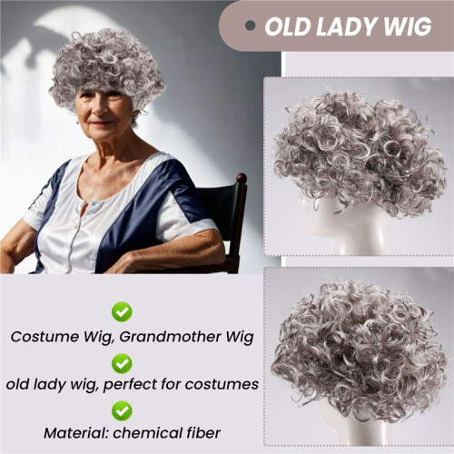 Parrucca Da Nonna nel Argento per Mamma Old Lady 2