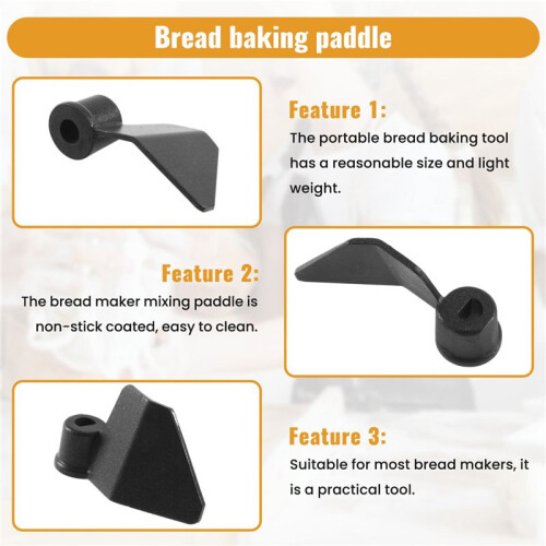 Bread Baking Machine Paddles Kneading Hooks, Stainless Steel Kneading Blade for Bread Baking Machines 2