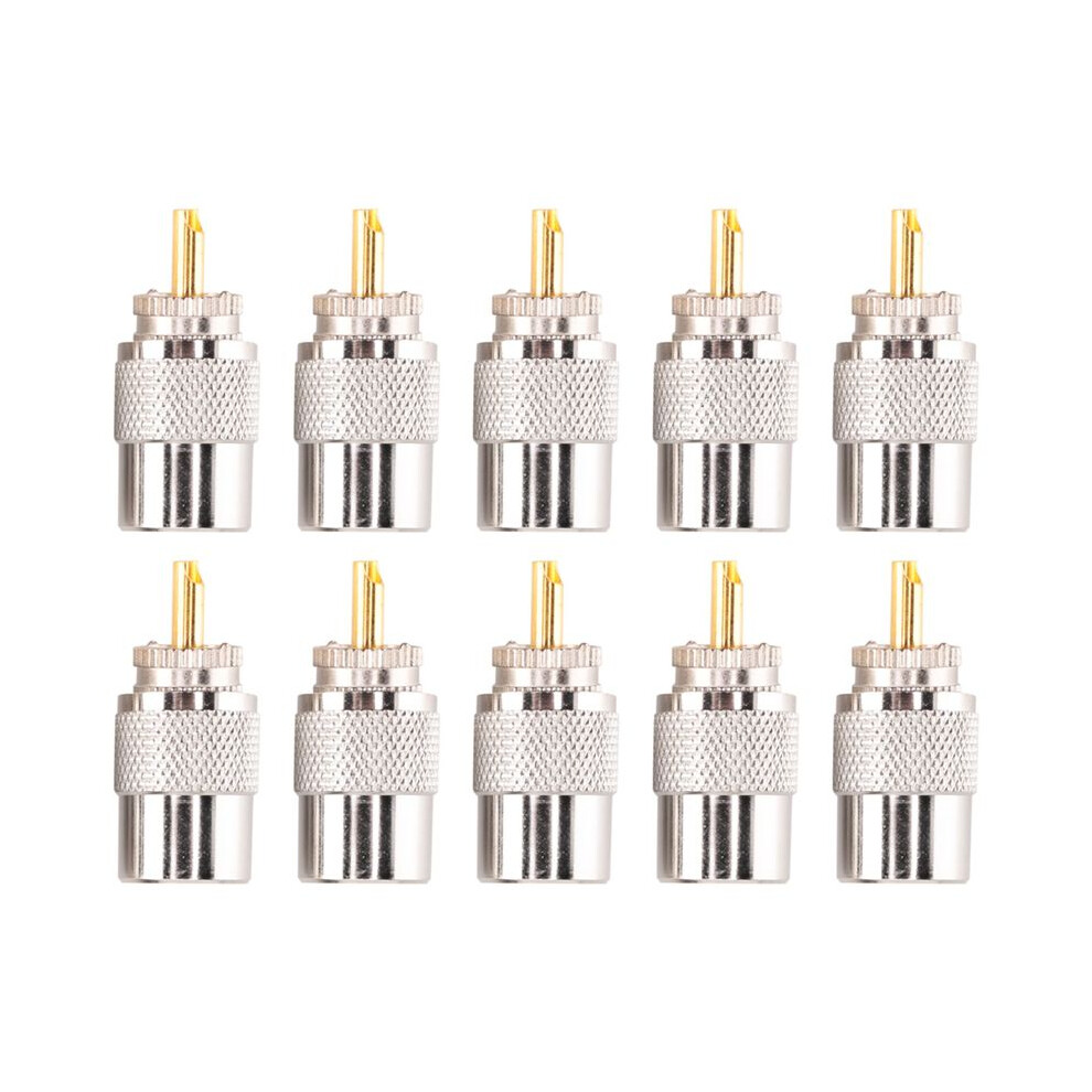 10Pcs Rf Connector Uhf Male Connector Rg8 Rg58 Cable Lug Antenna Connector Pl259 6031461057047