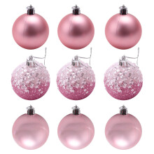 9 PCS Christmas Ornaments xmas Tree Decorations Hanging Balls for Home New Year Party Decor - 2.36inch,