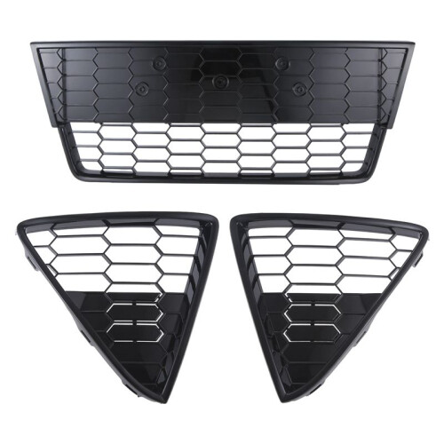 3Pcs Car Honeycombed Front Bumper Lower Grille Grills for  Focus 2012 2013 2014
