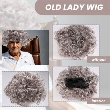 Silver Adult Momma Old Lady Costume Wig Granny