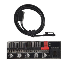 5 Port PC Fan Hub Splitter Speed Controller Adapter for 4 Pin PWM Cooler Cooling Fan Computer Cables Connectors
