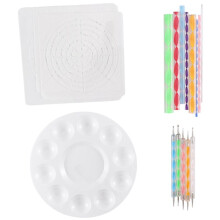 Mandala Dotting Stencilgereedschappen Rotsschilderset Bal Stylus Dotting Tools Inclusief Stencil, Verfbakje (17 Stuks)