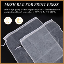 2 Paket Brew Taschen -Wiederverwendbare Netztasche für Obst Apfelwein Apfeltrauben Wein Press Kordelzug Sieb in Einer Tasche 38X42Cm