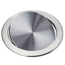 Stainless Steel Garbage Flap Lid Trash Bin Cover Flush Built-in Balance Swing Flap Garbage Lid for Kitchen Counter Top C
